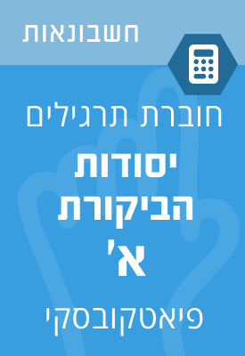 יסודות הביקורת א' – חוברת  תרגילים